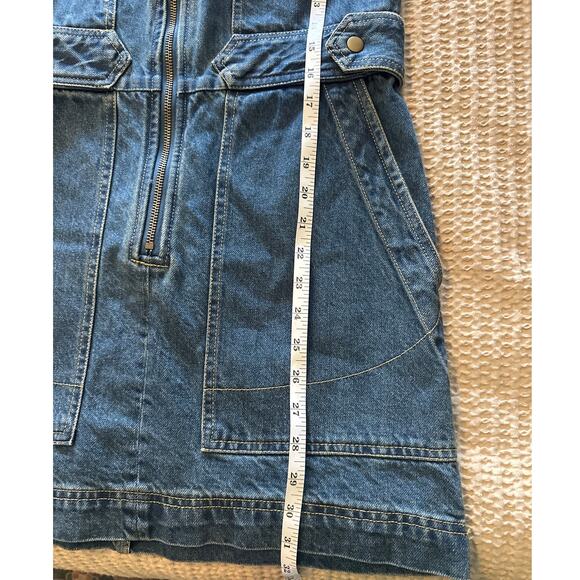 Free People Dream on Denim Mini Dress Small 100% Cotton - Picture 7 of 10